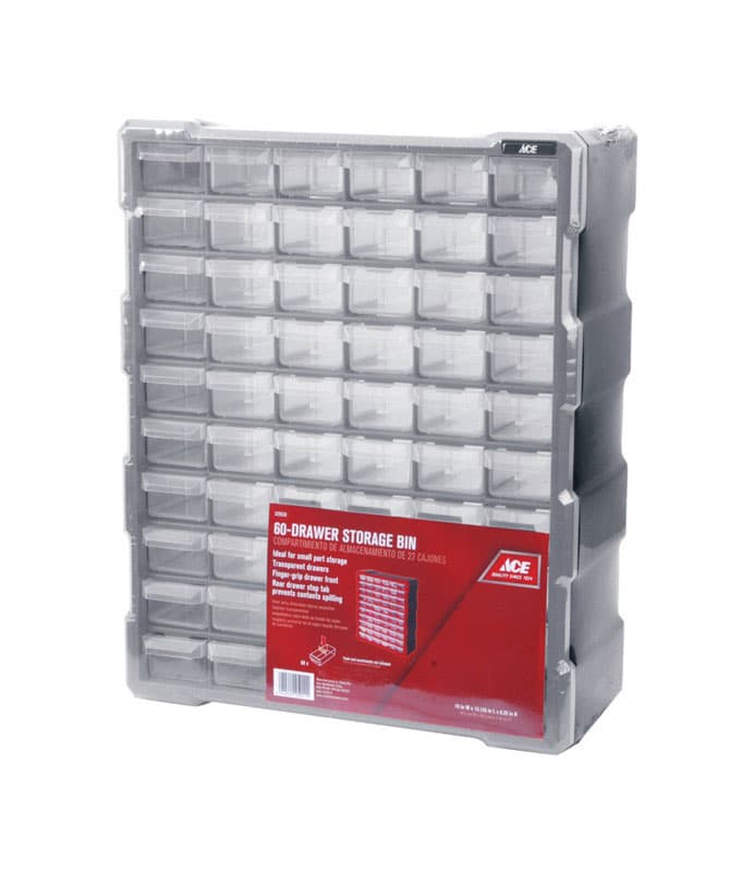 Ace 6.3 in. W X 9.5 in. H Storage Bin Plastic 22 compartments Gray - Ace  Hardware