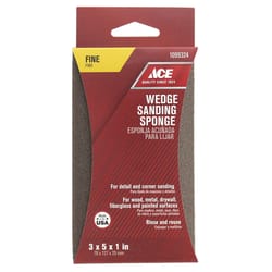 Ace 5 in. L X 3 in. W X 1 in. 120 Grit Fine Wedge Sanding Sponge
