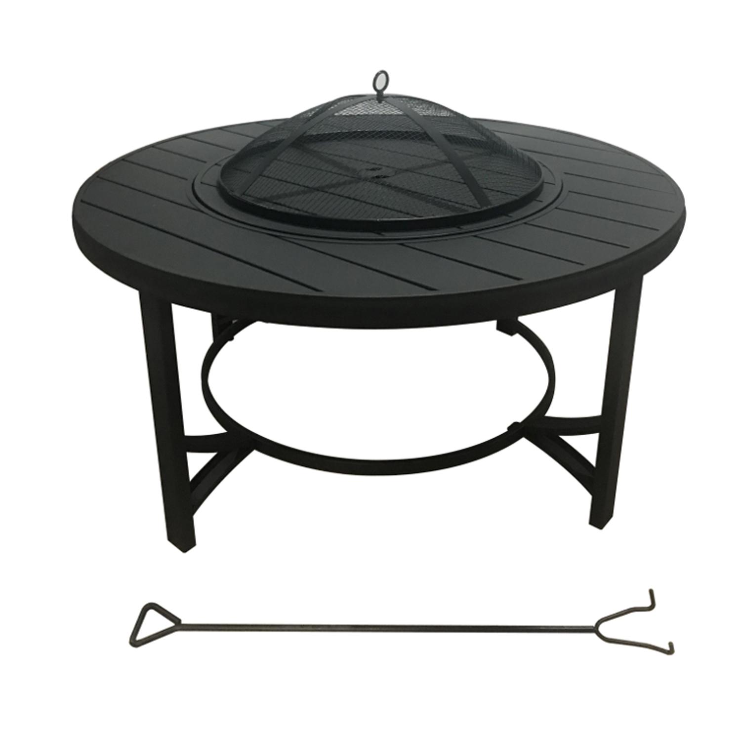 Living Accents 36 in. W Steel Round Wood Fire Table Sansujyuku sansujyuku.com