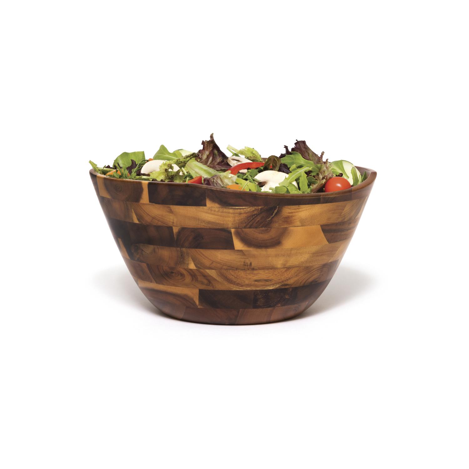 Lipper International Acacia Wood Wavy Rim Bowl - Thumbnail 5
