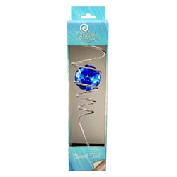 Spinfinity Designs Multi-color Stainless Steel 11 in. Silver Blue Tail Outdoor Spinner