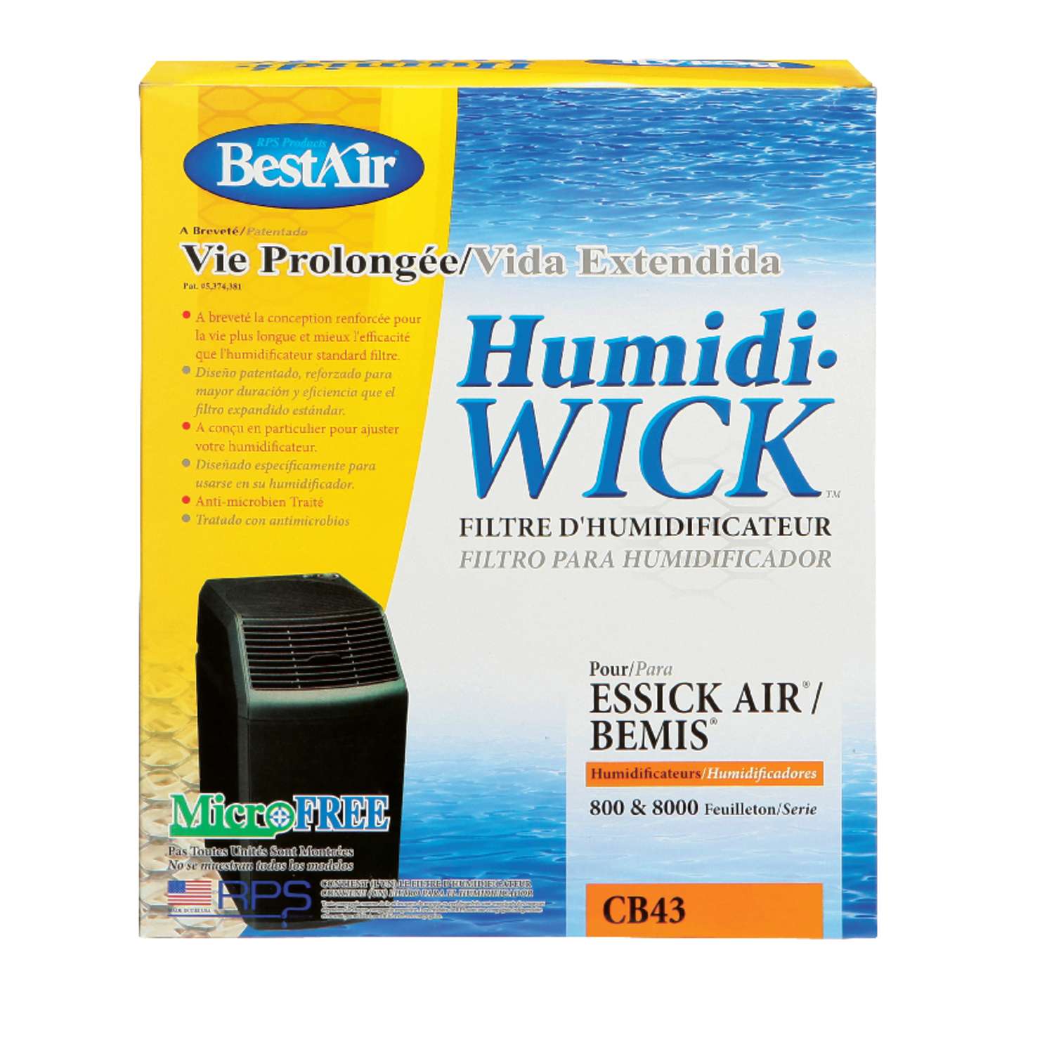 BestAir Humidifier Wick 1 pk For Fits for Essickair, Bemis and Aircare