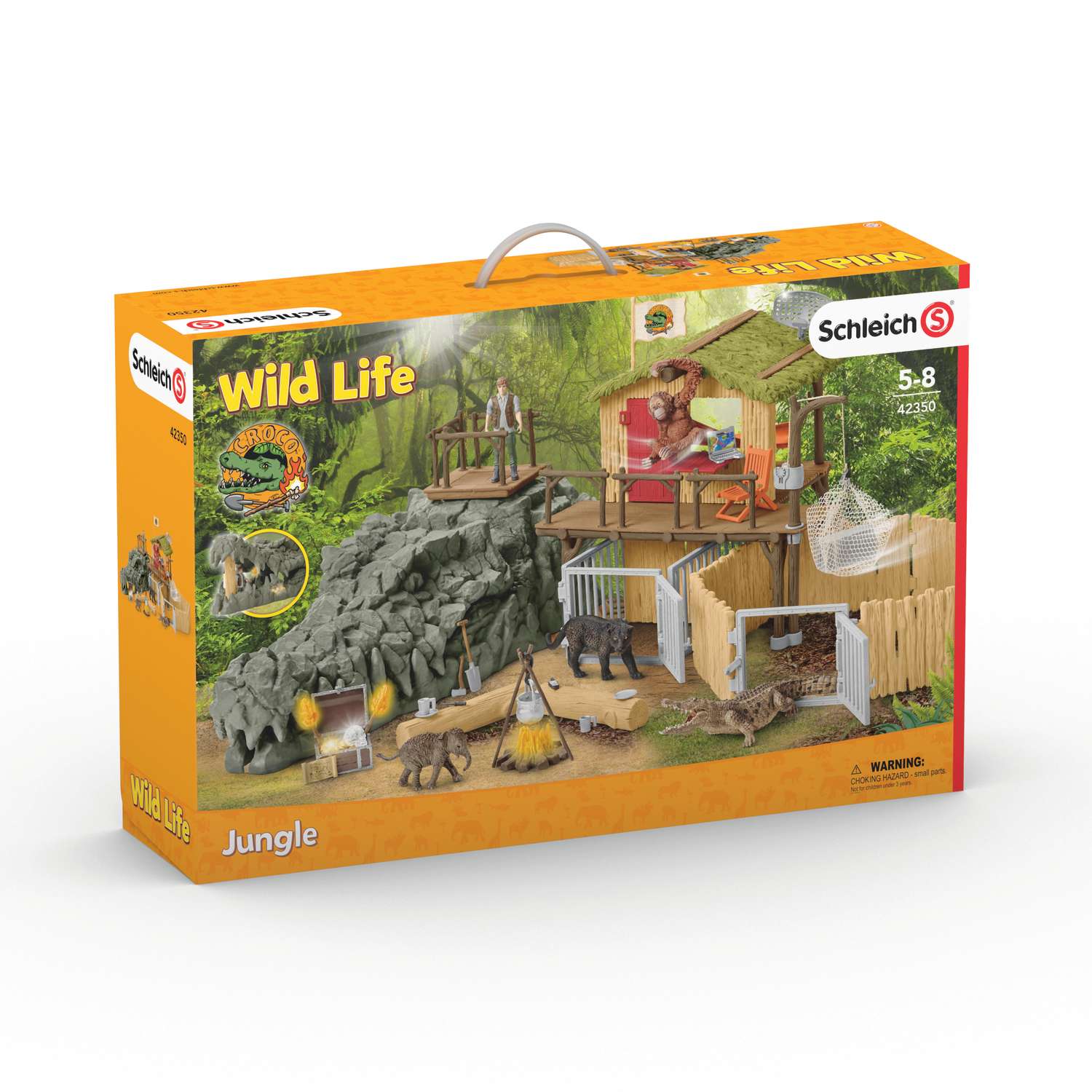Schleich Wild Life Croco Jungle Research Station Toy