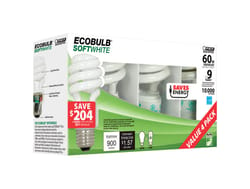Feit Ecobulb 13 W A19 1.52 in. D X 3.6 in. L CFL Bulb Soft White Utility 2700 K 4 pk