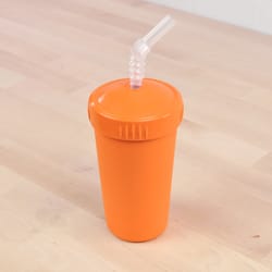 Re-Play Orange Plastic Lid w/Straw 10oz. Cup 1 pk