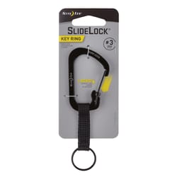 Nite Ize SlideLock 1.5 in. D Stainless Steel Black Carabiner Key Ring