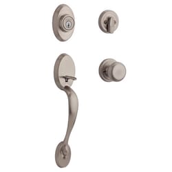 Kwikset Chelsea Satin Nickel Entry Handleset 1-3/4 in.