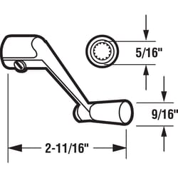 Prime-Line Painted Bronze Zinc Single-Arm Casement Operator Crank Handle For Universal