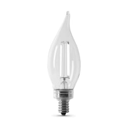 Feit White Filament BA10 E12 (Candelabra) Filament LED Bulb Soft White 60 Watt Equivalence 2 pk