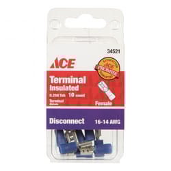 Ace Insulated Wire Female Disconnect Blue 10 pk