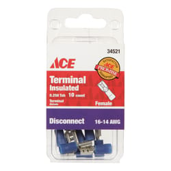 Ace Insulated Wire Female Disconnect Blue 10 pk