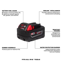 Milwaukee M18 RedLithium 5 Ah Lithium-Ion Battery 1 pc