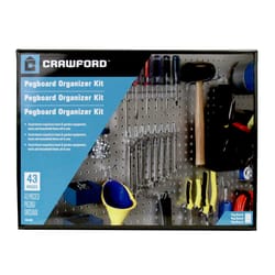 Crawford Zinc Plated Black/Silver Steel Pegboard Organizer Kit 43 pk