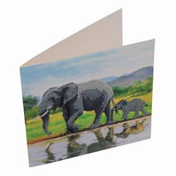 Crystal Art Craft Buddy Elephants Craft Card Kit Multicolored