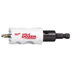 Milwaukee Hole Dozer 1-1/8 in. Bi-Metal 2.7 in. L X 3/8 in. D Hole Saw with Arbor and Pilot Bit