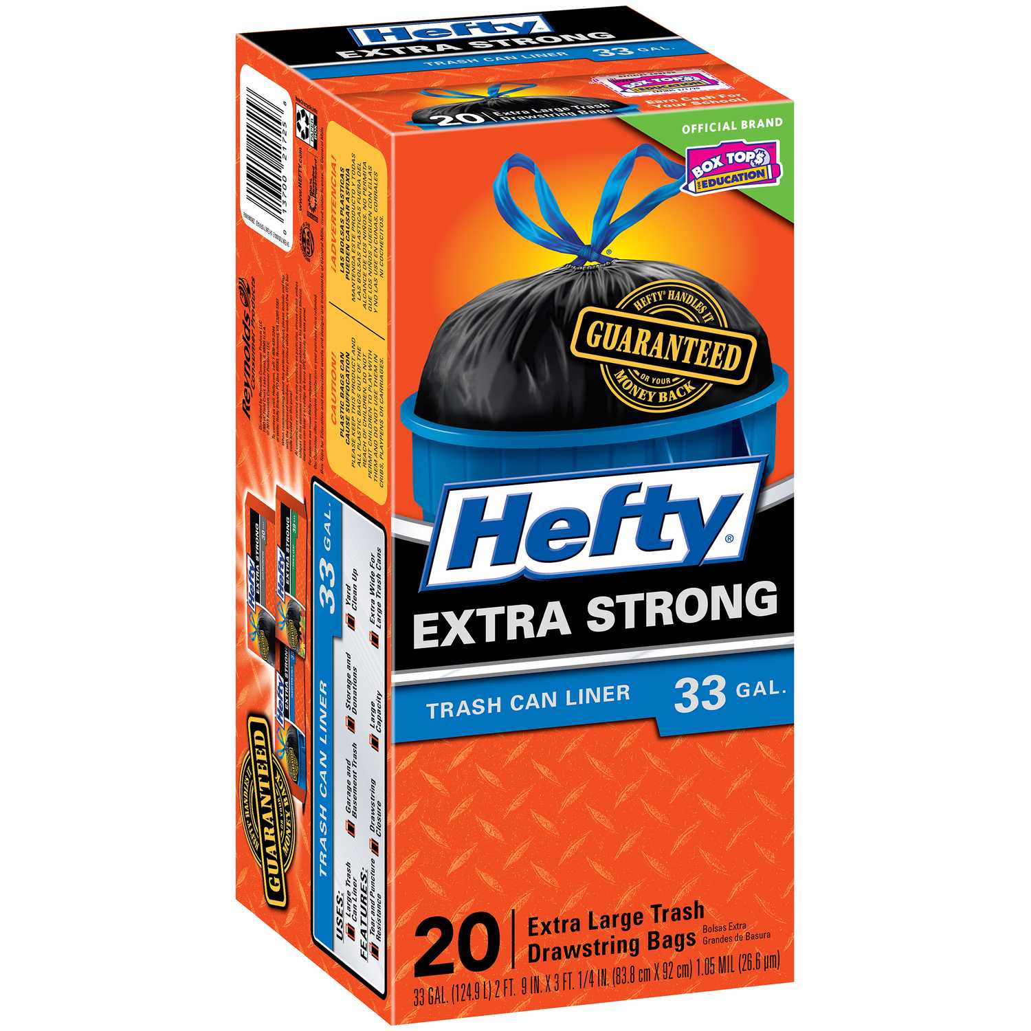 Hefty Extra Strong 33 gal. Trash Bags Drawstring 20 pk - Ace Hardware