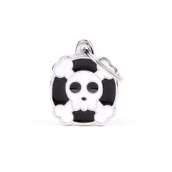 MyFamily Charms Black & White Skull Metal Dog Pet Tags Medium