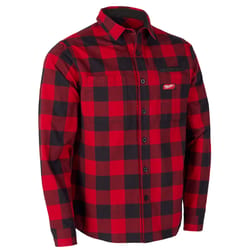 Milwaukee Gridiron L Long Sleeve Men's Collared Red Flannel Shirt