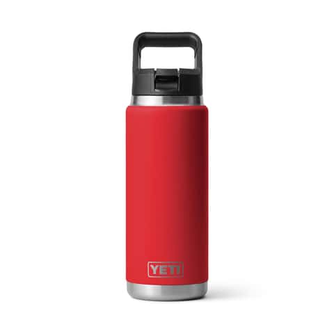 Yeti Rambler 26 oz Rescue Red Water Bottle with Straw Cap