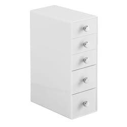 InterDesign White Drawer Organizer 10 in. H X 3.5 in. W X 7 in. D Stackable