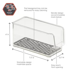 Spectrum Hexa 4 in. H X 3.5 in. W X 7.5 in. D Plastic Fridge Bins Storage