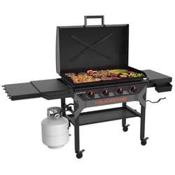 Blackstone Iron Forged 4 Burner Liquid Propane Outdoor Griddle with Hood Black