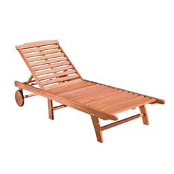 Azen Smyrna Earth Brown Wood Frame Sun Chaise Lounge