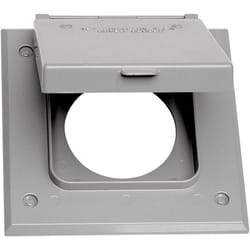 Sigma Electric Square Metal 2 gang 4.57 in. H X 2.83 in. W 20/50 Amp Receptacle Cover