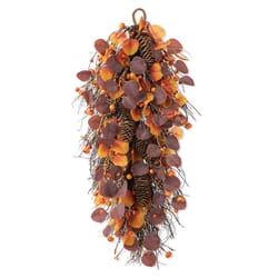 Glitzhome 26 in. Berry Eucalyptus Leaf Swag Hanging Decor