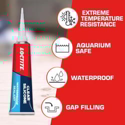 Loctite Clear Silicone Medium Strength Silicone All-Weather Adhesive 2.7 oz