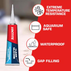 Loctite Clear Silicone Medium Strength Silicone All-Weather Adhesive 2.7 oz