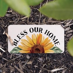 P Graham Dunn Multicolored Faux Marble 4 in. H X 8 in. L X 1 in. W Bless Our Home Stepping Stone