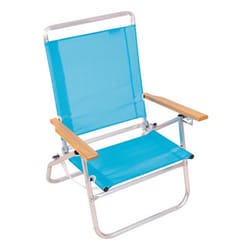 Wave Beach 3-Position Blue Beach Folding Chair