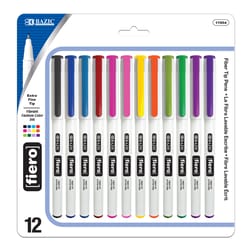 Bazic Products Fiero Assorted Fiber Tip Pen 12 pk