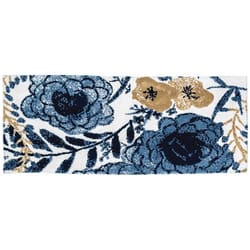 Simple Spaces 21 in. W X 54 in. L Multi-Color Blue Yonder Carnation Polyester Accent Rug