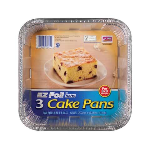 EZ Foil 8x8 Holiday Cake Pan with Lids - Red