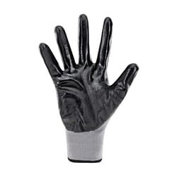 Ace Men's Indoor/Outdoor Coated Work Gloves Black/Gray L 1 pair