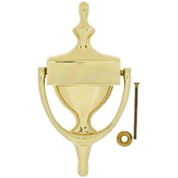 Ace 7 in. L Brushed Gold Brass Door Knocker