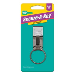 Lucky Line Secure-A-Key Nickel-Plated Steel Silver Split Key Ring