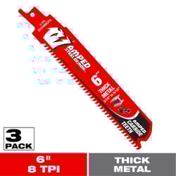 Diablo Steel Demon Amped 6 in. Carbide Tipped Thick Metal Reciprocating Saw Blade 6/9 TPI 3 pk