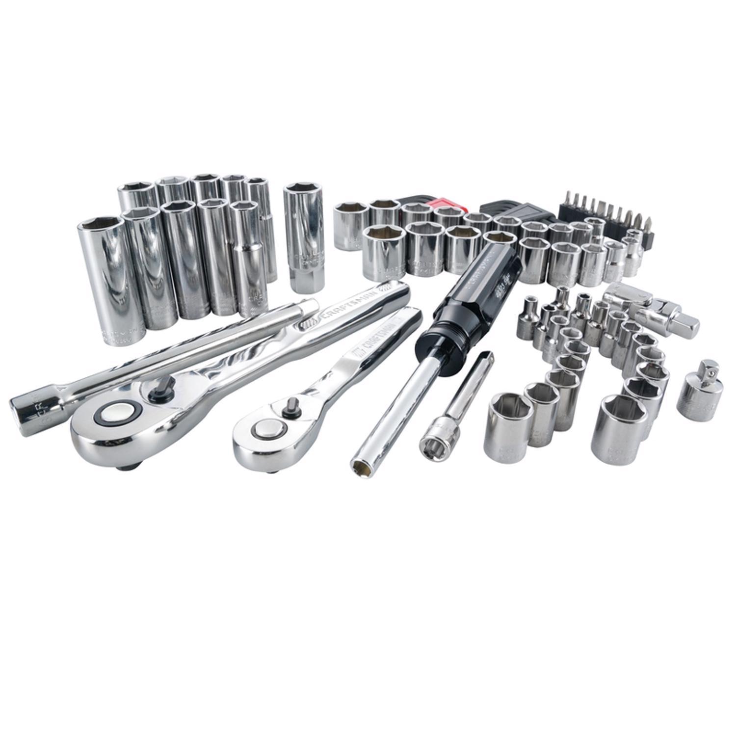 Craftsman 1/4 and 3/8 in. drive Metric and SAE 6 Point Driver Mechanic’s Tool Set 83 pc Sansujyuku sansujyuku.com