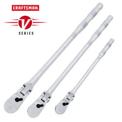 Craftsman V-Series 1/2, 1/4 and 3/8 in. drive Long Flex Head Ratchet Set