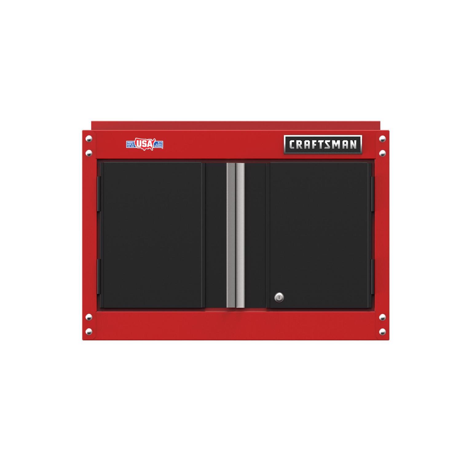 Craftsman 18 in. H X 28 in. W X 12 in. D Black/Red Steel Wall Cabinet Sansujyuku sansujyuku.com