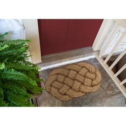 Entryways 30 in. W X 18 in. L Natural Braided Coir Door Mat