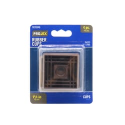 Projex Rubber Caster Cup Brown Square 1-5/8 in. W X 1-5/8 in. L 4 pk