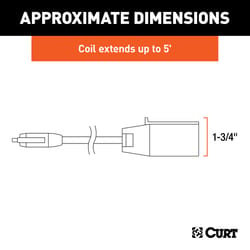 CURT 7 Blade to 4 Flat Electrical Adapter Harnesses 5 ft.