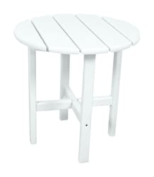 Ivy Terrace White Classic Round Plastic End Table