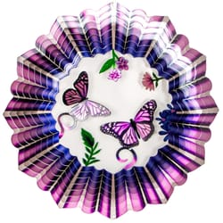 Spinfinity Designs Multi-color Stainless Steel 12 in. 3D Purple Butterfly Large Outdoor Spinner