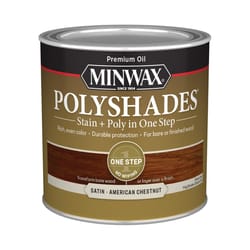 Minwax PolyShades Semi-Transparent Satin American Chestnut Oil-Based Stain/Polyurethane Finish 0.5 p