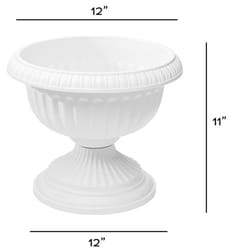 Novelty 11 in. H X 12 in. W X 12 in. D X 12 in. D Resin Grecian Urn Urn Planter White